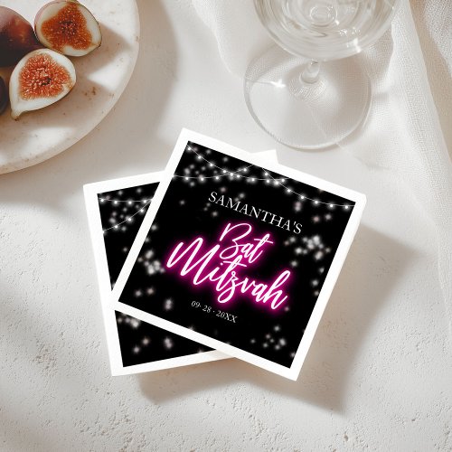 Hot Pink Neon-Themed Bat Mitzvah 