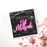 Hot Pink Neon-Themed Bat Mitzvah  Napkins<br><div class="desc">We’re excited to introduce our modern calligraphy neon-inspired suite for a glow Bar or Bat Mitzvah! This fun collection includes everything you need, from napkins and paper plates to a welcoming sign and more. If you have any questions or need help with personalization, just send us a message. PLEASE NOTE:...</div>