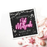 Hot Pink Neon-Themed Bat Mitzvah  Napkins<br><div class="desc">We’re excited to introduce our modern calligraphy neon-inspired suite for a glow Bar or Bat Mitzvah! This fun collection includes everything you need, from napkins and paper plates to a welcoming sign and more. If you have any questions or need help with personalization, just send us a message. PLEASE NOTE:...</div>