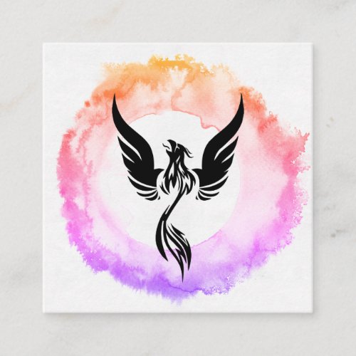   Hot Pink Ombre  Black Phoenix  Ring of Fire Square Business Card
