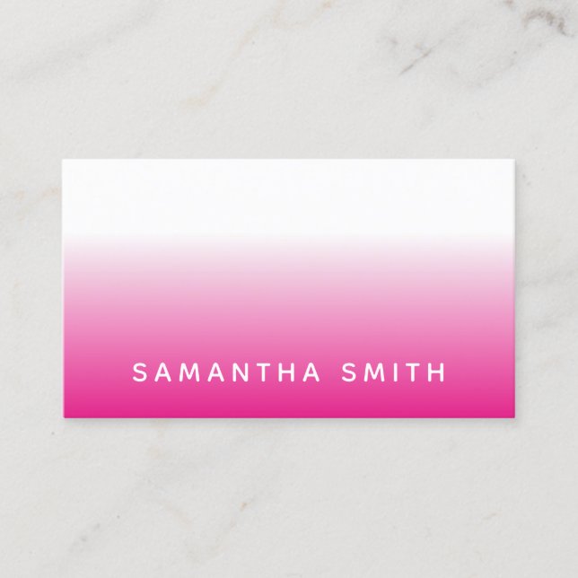 Hot Pink Ombre Business Card (Front)