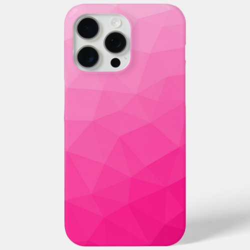 Hot pink ombre gradient geometric mesh pattern iPhone 15 pro max case
