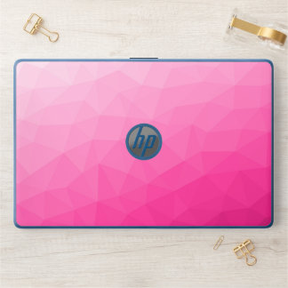 Hot pink ombre gradient geometric mesh pattern HP laptop skin