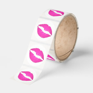 Hot Pink Ombre Lipstick Classic Round Sticker
