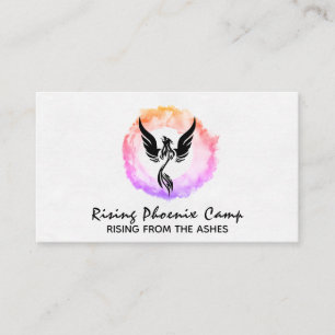 *~* Hot Pink Ombre Ring of Fire Black Phoenix Business Card