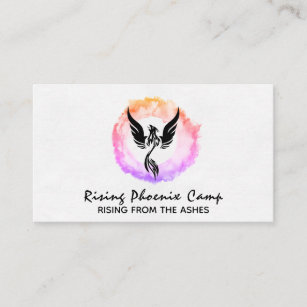 *~* Hot Pink Ombre Ring of Fire Black Phoenix Business Card
