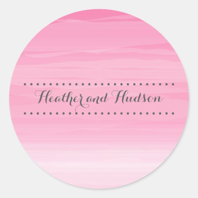 Hot Pink Ombré Wedding Sticker (Front)