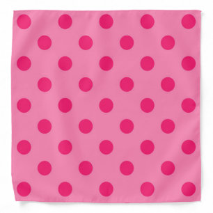 Hot Pink On Pink Polka Dots Pattern Design Bandana