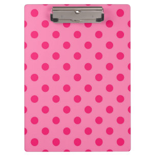 Hot Pink On Pink Polka Dots Pattern Design Clipboard
