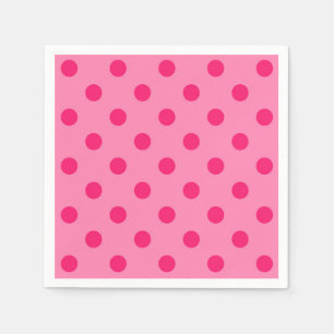 Hot Pink On Pink Polka Dots Pattern Design Napkins