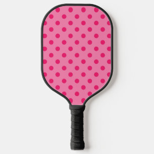 Hot Pink On Pink Polka Dots Pattern Design Pickleball Paddle