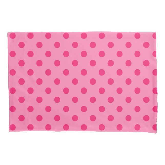 Hot Pink On Pink Polka Dots Pattern Design Pillow Case (Front)