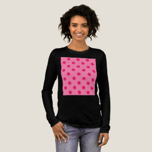 Hot Pink On Pink Polka Dots Pattern Design Tri-Blend Shirt