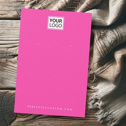Hot pink or any color logo QR earring display card