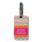 Hot Pink & Orange Chevron Pattern with Monogram