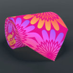 Hot Pink Orange Floral Retro Patterns Modern Neck Tie<br><div class="desc">Designed with cool orange pink floral patterns that makes a great gift or party favor for birthdays,  weddings,  wedding anniversary or any events or celebrations!</div>
