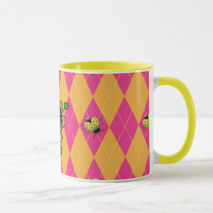 Hot Pink & Orange Ladybug Mug