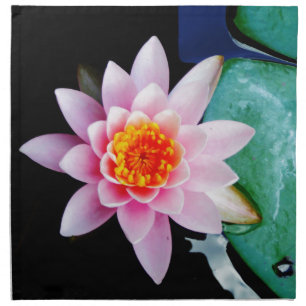 Hot Pink & orange lotus water lily flower Cloth Napkin