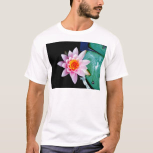 Hot Pink & orange lotus water lily flower T-Shirt