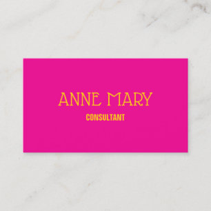 Hot Pink Orange Modern Professtional Trendy Girly Business Card