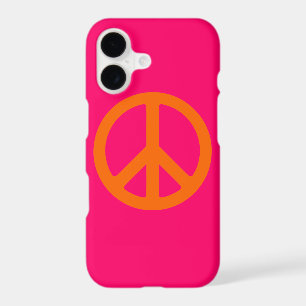 Hot Pink Orange Peace Sign iPhone 17 Case
