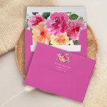 Hot pink orange peonies floral envelopes 5x7 card<br><div class="desc">For more advanced customization of this design,  simply select the "Customize It" button above!</div>