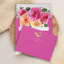 Hot pink orange peonies floral envelopes 5x7 card
