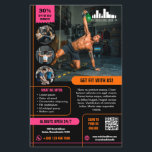 Hot Pink Orange Special Offer Marketing with Logo Flyer<br><div class="desc">Marketing flyer for your small business, like a gym or for a personal trainer, with a black background and bright orange and hot pink as accent colors. Add photos to showcase what you can offer your clients and customers, four on one side and a large photo on the back. Add...</div>