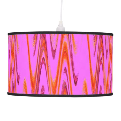 Hot Pink Orange Wave Pattern Lamp Shade
