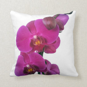 Hot Pink Orchid Throw Pillow