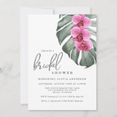 Hot Pink Orchids Tropical Paradise Bridal Shower Invitation (Front)