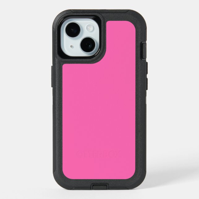 Hot Pink Otterbox Defender iPhone 15 Case (Back)