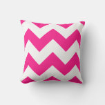 Hot Pink Outdoor Pillows Chevron Zigzag at Zazzle