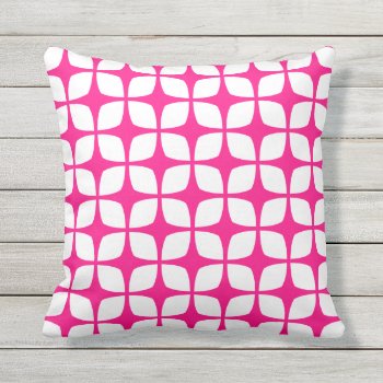 Hot Pink Outdoor Pillows - Modern Pattern by Richard__Stone at Zazzle