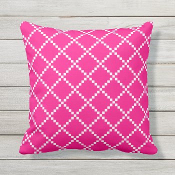 Hot Pink Outdoor Pillows Scandinavian Pattern by Richard__Stone at Zazzle