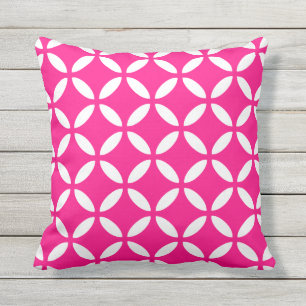 Hot Pink Outdoor Pillows - Tuva Modern Pattern