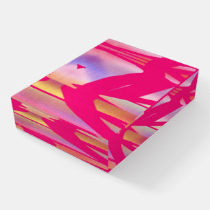 Hot Pink Outta Control glass rectangle paperweight