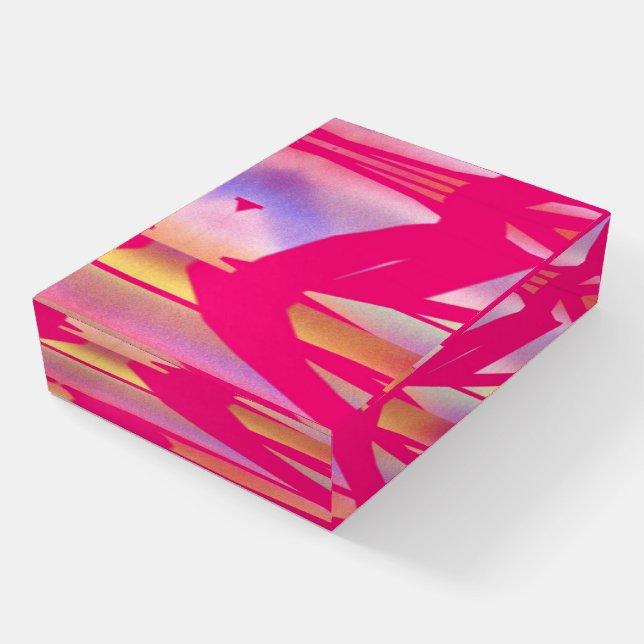 Hot Pink Outta Control glass rectangle paperweight (Angled)