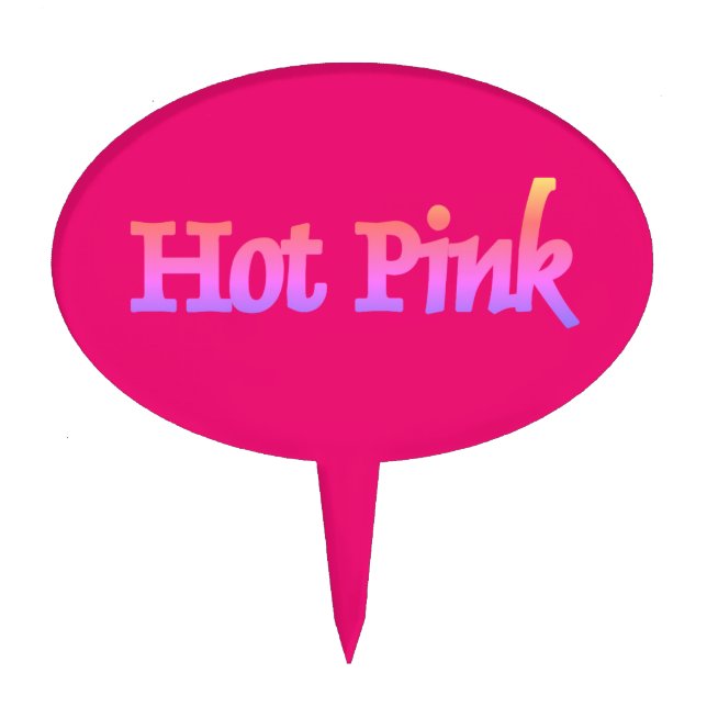 Hot Pink oval cake picks (Front)
