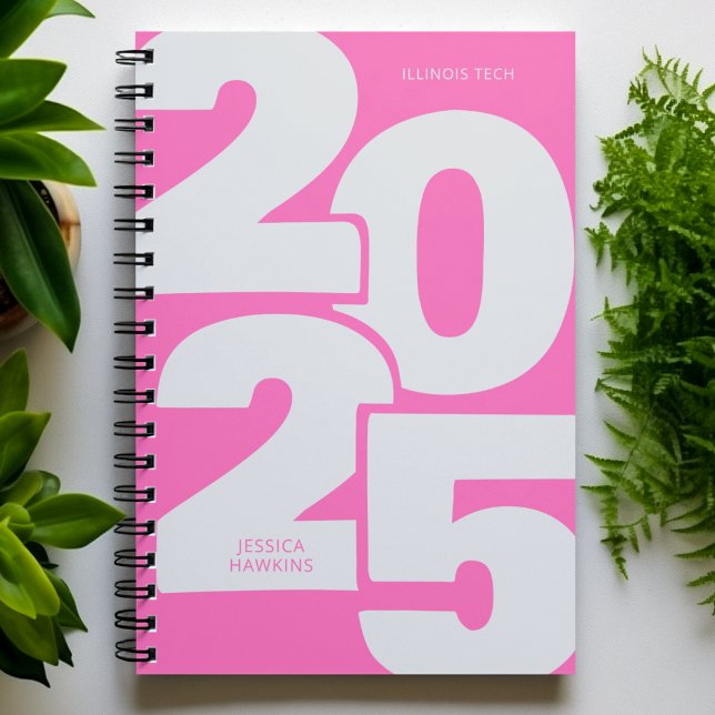 Hot Pink Overlapped Year Spiral Weekly Planner (Creator Uploaded)