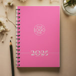 Hot Pink Overlapping Text Logo Weekly Planner<br><div class="desc">Simple personal stationery 2025 annual/weekly planner featuring a large central logo with bold year digits split by a line of text (name, subject, etc). Annual planner (12 months) with open monthly overviews and weekly planning sheets. Cover in a curated selection of modern colors. Contact for assistance in personalizing or creating...</div>