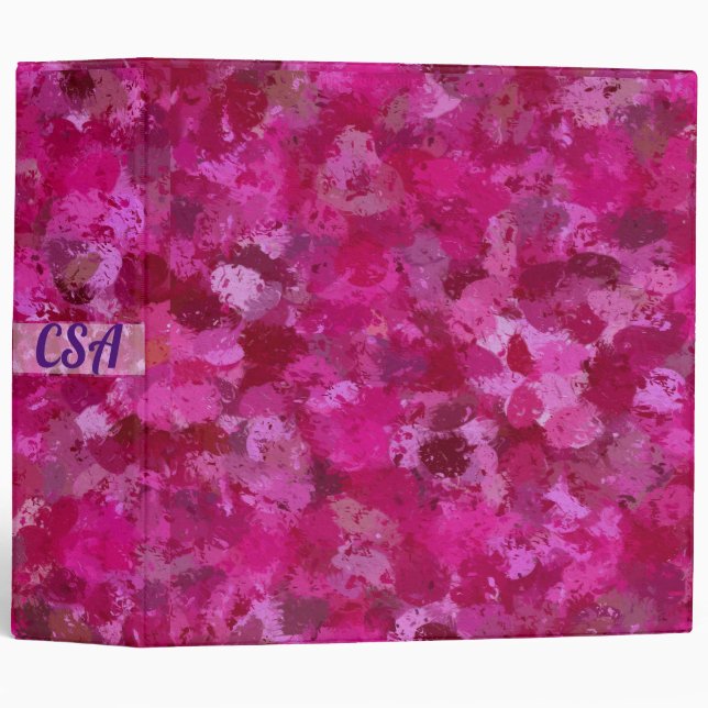 Hot Pink Paint Balls 3 Ring Binder (Front/Spine)
