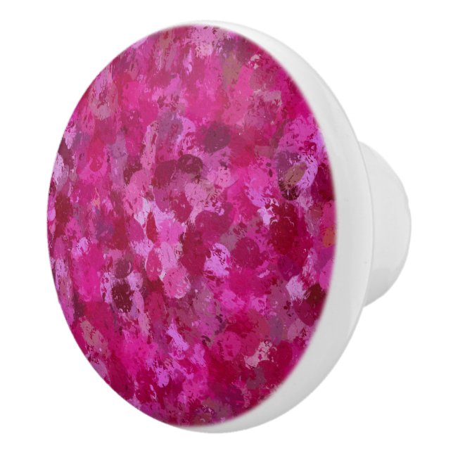 Hot Pink Paint Balls Ceramic Knob (Right)