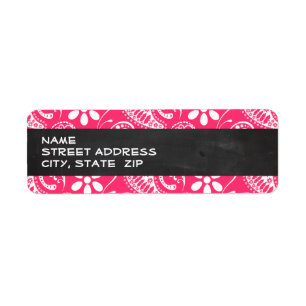 Hot Pink Paisley; Vintage Chalkboard Label