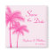 Hot Pink Palm Trees Tropical Save the Date