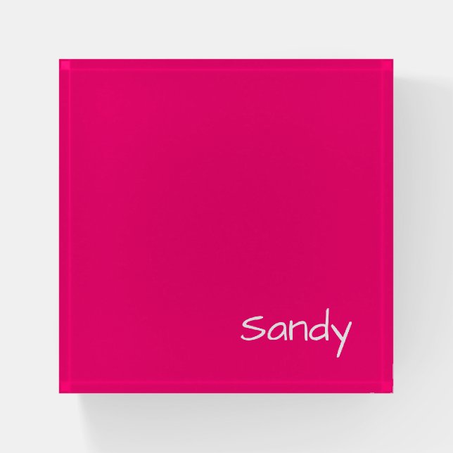 Hot Pink Paperweight (Front)