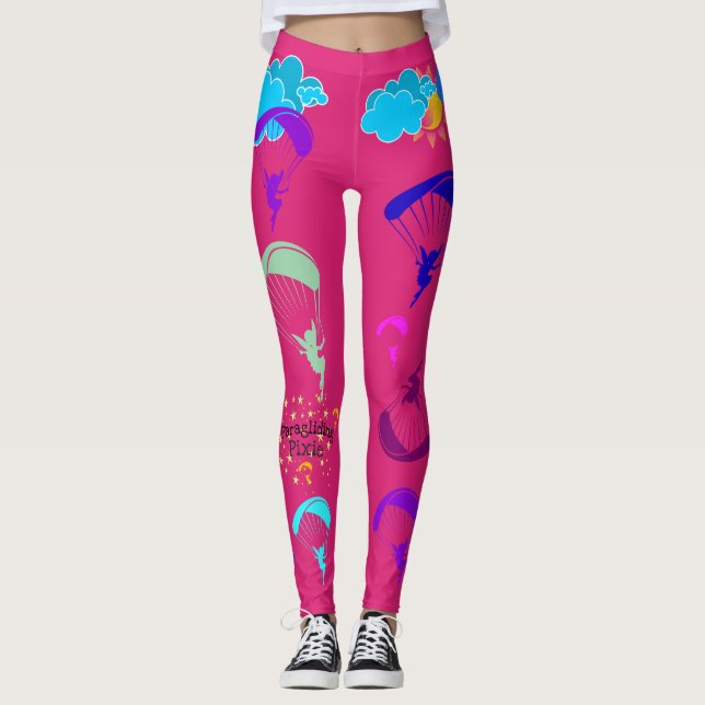 Hot Pink Paragliding Pixie Leggings (Front)