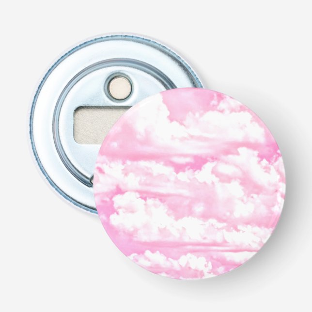 Hot Pink Pastel Clouds Bottle Opener (Front)