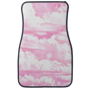 Hot Pink Pastel Clouds Car Mat
