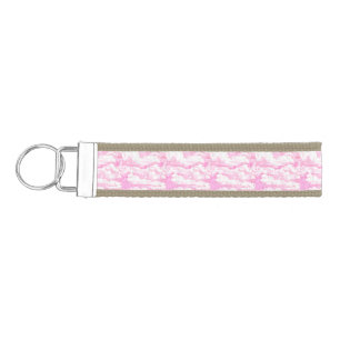 Hot Pink Pastel Clouds Wrist Keychain